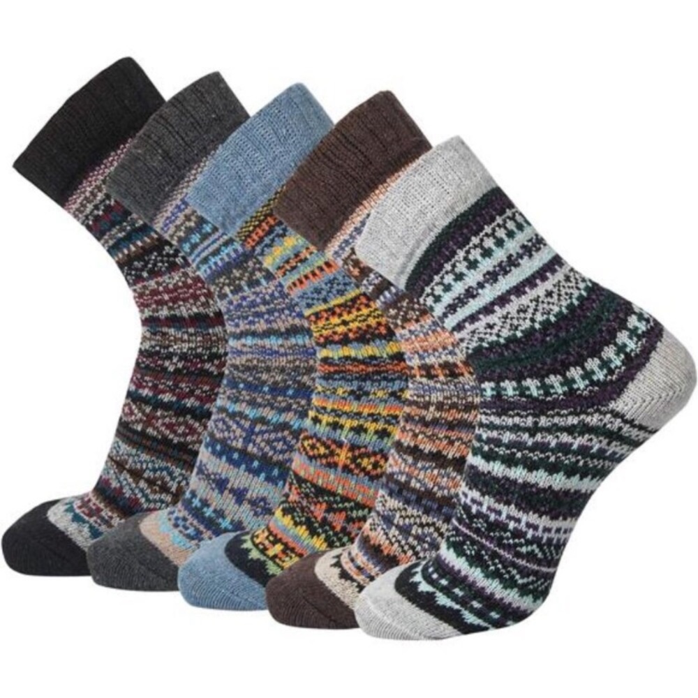 5 Pack Womens Wool Socks Winter Warm Socks Thick Knit Cabin Cozy Crew Soft